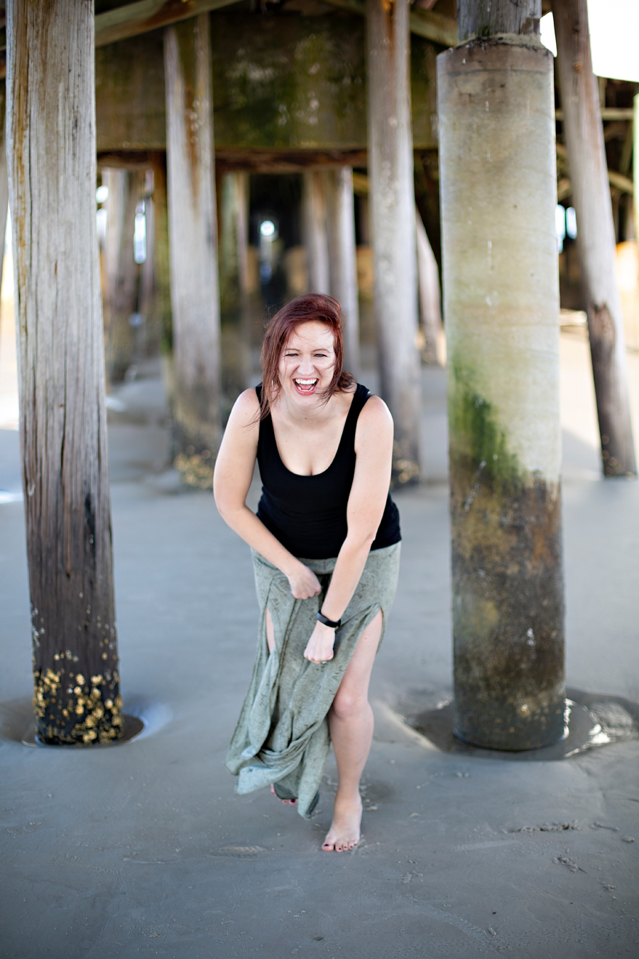 beach branding session. Photographer under Daytona Beach Pier.