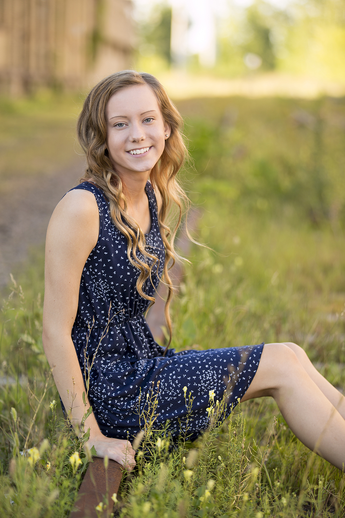Retired train track senior photo