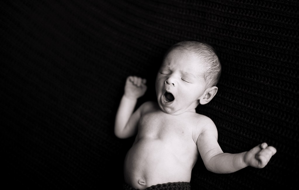 Big newborn yawn