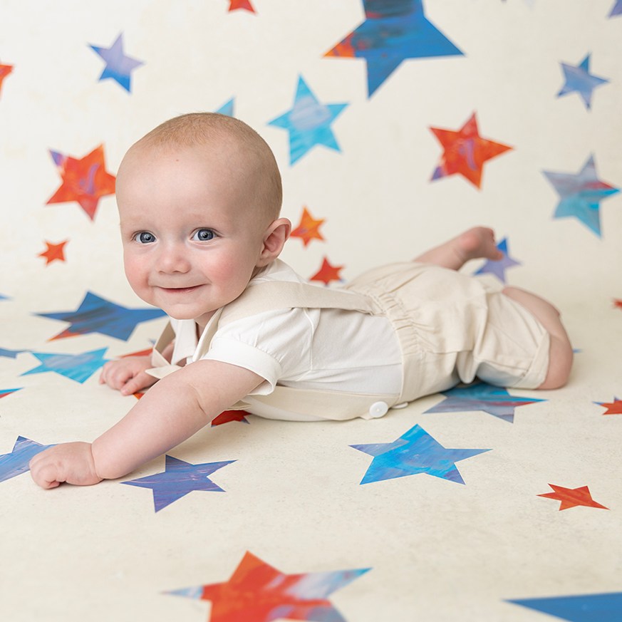 Fourth of July Red white and blue 6 month old minneapolis baby photographer