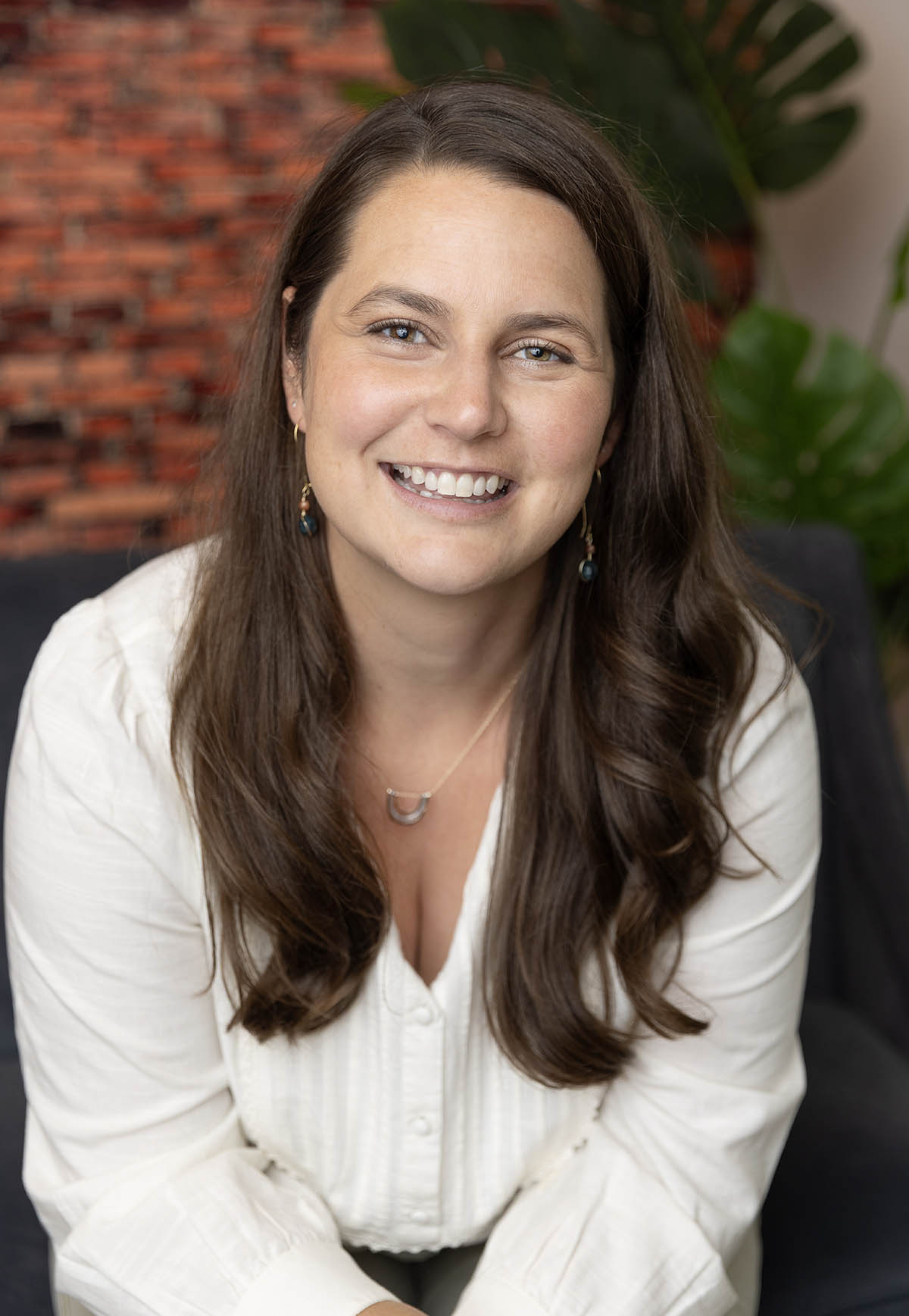 Brick wall & plants headshot