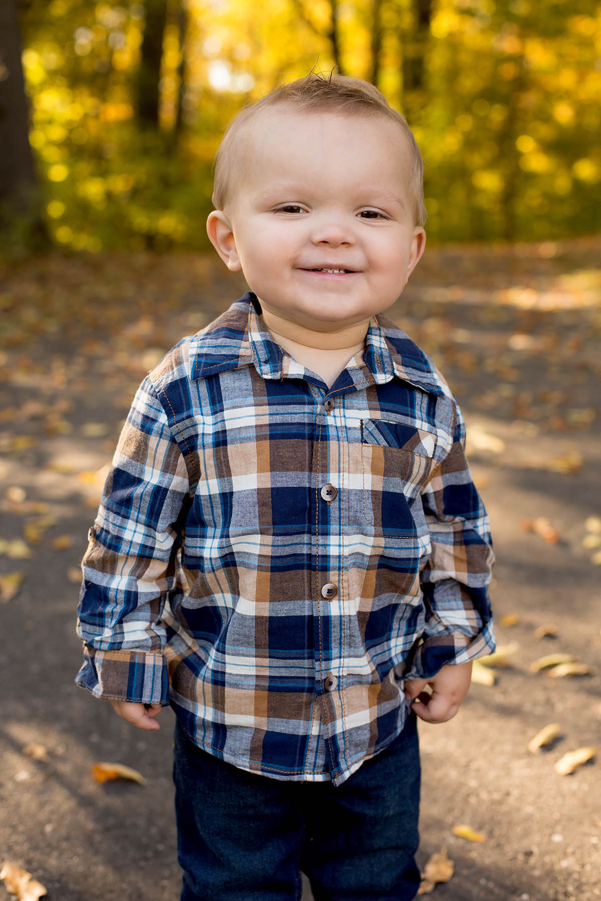Cute little grinning boy