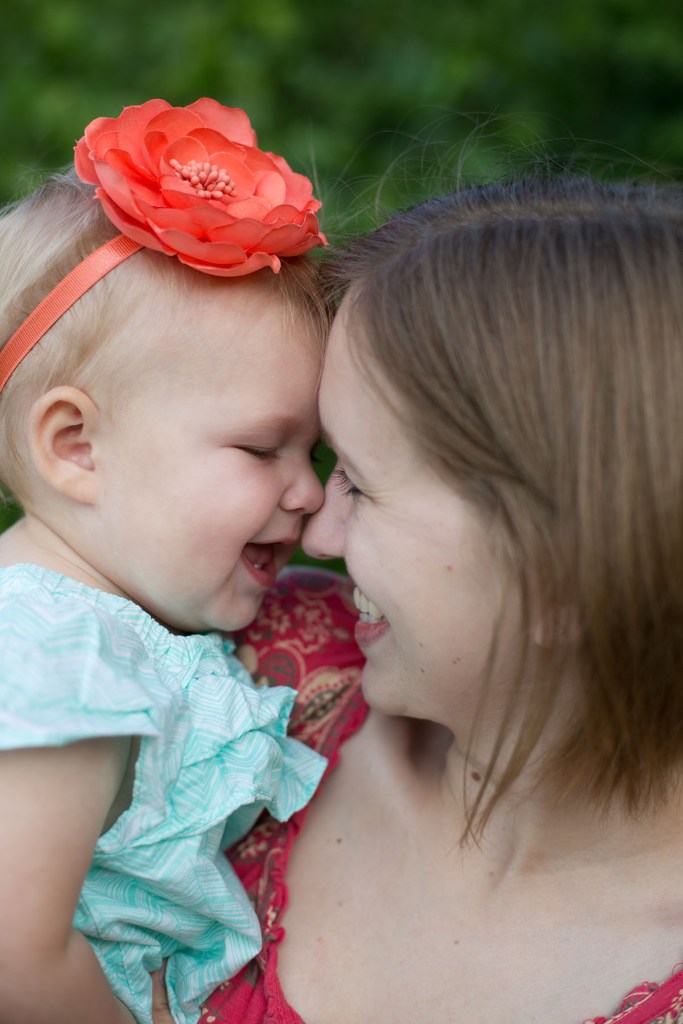 Mom and baby having a giggle moment