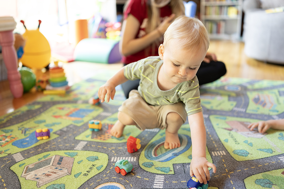 Twin boys playing cars 2