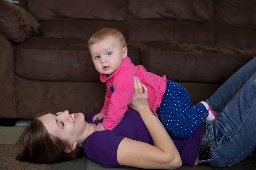 Mom and baby playing together